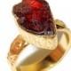 15% SUMMER SALE Garnet Ring, Bezel Set Ring, Stackable Ring, Wedding Wear Ring, Handmade Ring, Garnet Jewelry, Mother's Gift Ring, Gold Plat