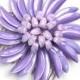 Purple Enamel Flower Hair Comb - Purple Mod Enamel Flower - Handmade USA - 1960s - SALE - 1000192