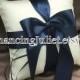 Romantic Satin Ring Bearer Pillow...You Choose the Colors...Buy One Get One Half Off...shown in ivory/navy blue