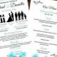 DIY Silhouette Wedding Fan Program w MENU Printable Editable Template - Free Fonts - Choose Wedding Party Size - You Edit Text
