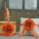 Rustic Flower Girl Basket and Ring Bearer Pillow. Other color selections available