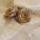 Qty 20 burlap flowers with lace - Set of 20 - Burlap flower 2''- 2,5'' - rustic wedding or home decor