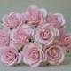 35 mm / 10 pink  paper  roses  For Crafts ,Scrapbooking ,Cardmaking , Embellishment