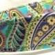 Wedding Dog Collar Boy Girl Green Gold Peacock Paisley by Pinkys Pet Gear on Etsy