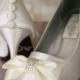 Custom Wedding Shoes -- Ivory Closed Toe Wedding Shoes with Ivory Bow on Toe and Ivory Buttons