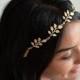 bridal Hair accessories , Brides Headpieces , Gold Leafs Hair Wreath , gold Leaf Crown , Wedding Headband , bridal accessories