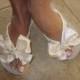 Flip Flops/Wedges for Bride. Beach Wedding. Starfish Wedding Shoes Flip Flops with BOW.Beach Wedding Accessories.