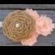 Peach Burlap Headband-Rustic Headband-Shabby Chic Headband-Burlap Headband-Rustic Flower Girl-Boho Headband-Peach Headband-Peach Flower Girl