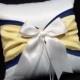 Cobalt Blue, Lemon Yellow & White or Ivory  Wedding Ring Bearer Pillow