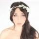 bridal headband ,SALE Ivory  Flower Crown, Wedding Headpiece, Bridal Tiara, Hair Flower - NESSA - by DeLoopbeach, fall, autumn