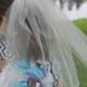 Bachelorette or Bridal Shower Veil - Cut Edge Single Tier Flyaway Veil on Clear Plastic Comb