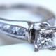 Certified - Diamond Engagement Ring - Princess Cut 14k white gold - 7 stone - 1.50 carat - weddings - Channel set - custom made