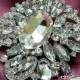 SALE Ex-Large Crystal Pearl Rhinestone PEWTER RHODIUM Metal Brooch Embellishment Brooches Bouquet Sash Wedding Dress