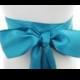 Deep Turquoise Ribbon Sash / Double Faced Ribbon Sash / Bridal Sash/Bridal Ribbon / Deep Turquoise