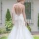 Open Back Wedding Dress, Lace Bridal Dress, Tulle Wedding Dress, Beach Wedding Dress Fit And Flare Wedding Dress For Destination Wedding