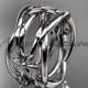 14kt white gold leaf and vine, flower wedding ring,wedding band ADLR352G