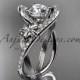 platinum leaf and flower diamond unique engagement ring, wedding ring ADLR369