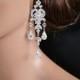 Chandelier Wedding Earrings Swarovski Crystal Bridal Earrings Long Vintage Style Art Deco Rhinestone Earrings  CHLOE EARRINGS