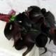 Calla lily Wedding bouquet dark red black real touch Bridal bouquet