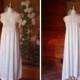 vintage 1920s lingerie / 20s white silk and lace nightgown  / size medium large