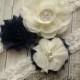 Beautiful NAVY BLUE Bridal Garter Set - Ivory Keepsake & Toss Wedding Garter - Chiffon Flower Rhinestone Lace Garters - Vintage Lace Garter