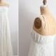 70s Boho Wedding Dress / Hippie White Lace Wedding Maxi Dress / Lace Pleated Dress / Size S/M