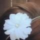 White Bridal Flower Fascinator Headband,Wedding Chiffon Flower Hair Piece,Rhinestone Head Band,Crystal Floral Band,Flower Girl Bling,Baptism