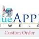 Blue Apple Jewelry Custom Order for terri caton.  Setting stone, stud earrings, shipping.