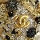 Lillybuds Decadence Gold And Black Wedding Bouquet Of Brooches