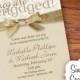 Lace Chic Creme and Gold Glitter Ribbon Engagement Party Invitation