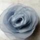 Wedding Hair Flower, Gray Chiffon Rose Hair Flower, David Tutera Fabric, Bridal Accessory