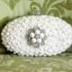 Ivory Pearl Clutch, Bridal Clutch, Bridal Minaudiere, Rhinestone Clutch, Vintage Style Wedding Clutch Purse, Bridal Purse