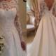 Sexy Backless White/Ivory Long Sleeve Lace Wedding Dress Bridal Gown Custom Size
