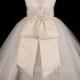 Ivory With Removable Sash With Many Colors To Choose  Party  Flower Girls Dress 12m 18m 2/2t 4/4t 5/6 7/8 9/10 11/12 F07IV