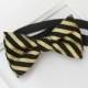 Gold and Black stripes Bow-tie for babies, toddlers, boys and teens - gold bow tie - cotton bow tie - Wedding bow tie
