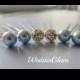 Something Blue Hair Pins, Wedding Hair accessories, Wedding Hair Pins, Bridesmaid Hair Pins, Rhinestone Ball, Bridesmaid gift