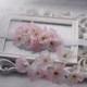SALE Set 1 Bridal Cherry Flower Sash (Headband), 6 Bridal Cherry Flower Pins Wedding Flower Sash -Charry Flower Pins-