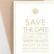 By The Seashore Save The Date, Shells, Coral and Starfish, Mint, Gold and Coral, Wedding Announcement or Bridal Shower