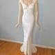 MERMAID Lace Wedding Dress Vintage Inspired Boho Wedding Dress CREAM Wedding Dress Simple Wedding Dress Sz Small