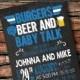 Any Color BURGERS BEER & BABY Talk Dad Shower Chalkboard Father Daddy To Be BabyQ Barbecue Blue Grey Orange Brew Couples Sprinkle Invitation