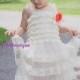 Flower girl dress - 3 pcs baby girl dress - ivory girl dress - lace dress - baby girl clothes - girl clothes - wedding dress for girl -