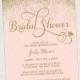 Bridal Shower Invitation - Blush and Gold, Glitter, Printable Invitation, Digital File