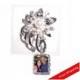 DIY - Bouquet Charm - Wedding Memorial Photo Charm Crystals Pearls Silver  - FREE SHIPPING