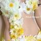 Yellow and White Daisy Fairy Monokini, Fairy Costume, Dance Costume, EDC, Rave Bra, Electric Forest