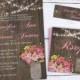 Rustic Mason Jar Wedding Invitation, Summer Country Wedding Invite Printable