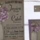 Rustic Mason Jar Wedding Invitation, Summer Printable Wedding Invitation - Invite Purple