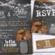 Rustic Mason Jar Wedding Invitation, Rustic Fall Wedding Invitation on Chalkboard