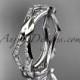 14k white gold diamond leaf and vine wedding band,engagement ring ADLR353B