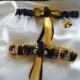 White Organza Wedding Garter Set Made with Iowa Hawkeyes Fabric Combo YB~~SALE~~~