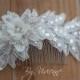 FREE SHIP Ivory bridal lace hair comb - 3D bridal hair comb - bridal lace headpiece - bride hair comb - wedding hair comb -